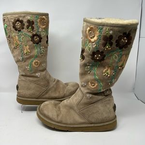 UGG Cosita beaded floral boot size 9